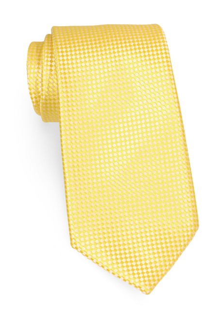 Textured Weave Tie in Lemon Yellow