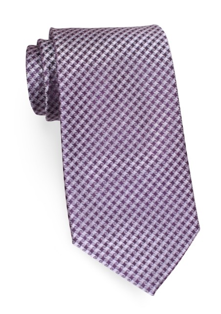Micro Houndstooth Check Tie in Amethyst