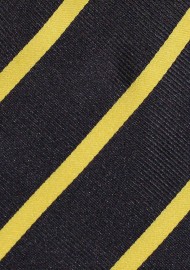 Repp-Stripe Tie in Dark Navy and Gold in Kids Length