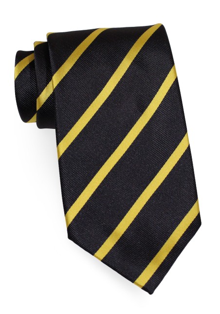 Extra Long Repp-Stripe Tie in Smoke Gray and Gold