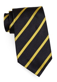 Extra Long Repp-Stripe Tie in Smoke Gray and Gold