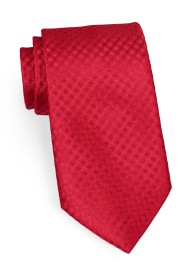 Micro Gingham Check Tie in Red