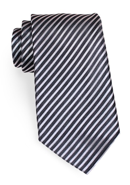 Smoke Gray and Charcoal Striped Tie