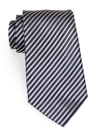 Smoke Gray and Charcoal Striped Tie