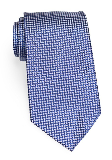 Diamond Patterned Boys Sized Tie in Pacific Blue