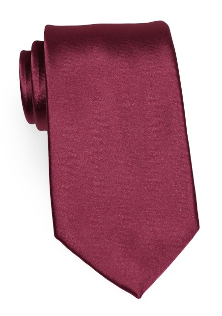 Solid Burgundy Red Mens Necktie
