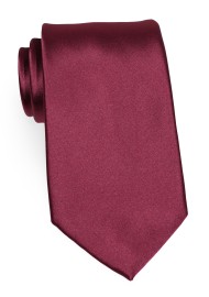 Solid Burgundy Red Mens Necktie