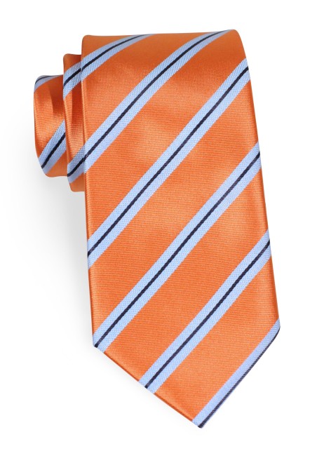 Striped Tie in Orange Light Blue