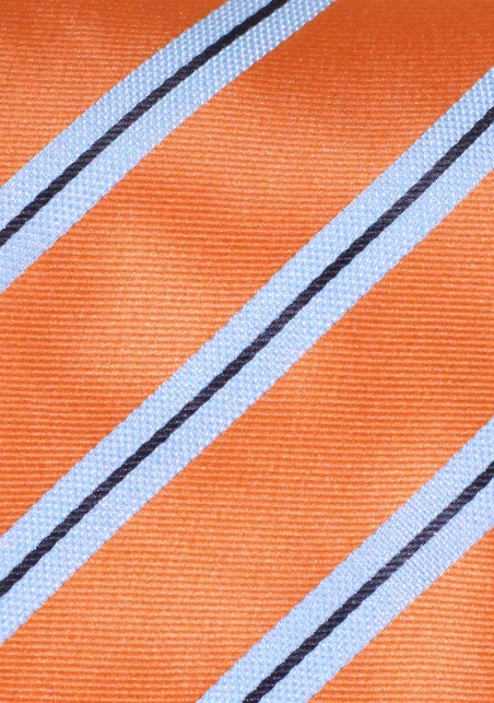 Striped Tie in Orange Light Blue