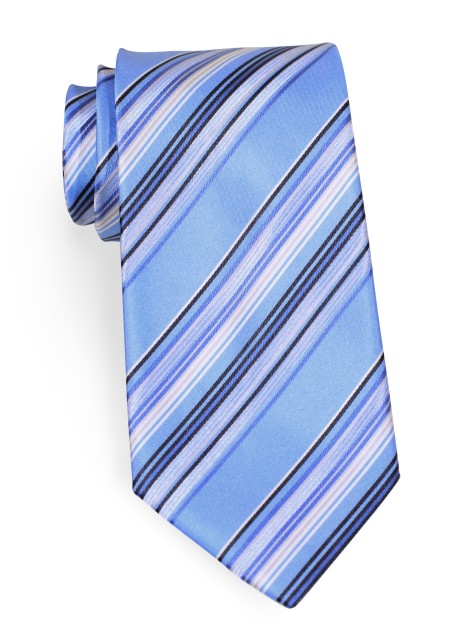 Modern Light Blue Striped Tie