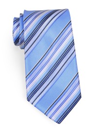Modern Light Blue Striped Tie