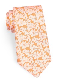 Hawaiian Floral Tie in Orange