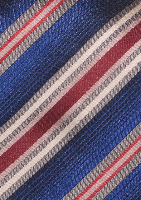 Midnight Blue Tie with Maroon and Golden Stripes