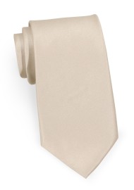 Formal Champagne Tie | Solid Satin Tie in Classic Champagne | Solid Color Necktie in Champagne
