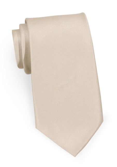 Champagne XL Tie | Extra Long Solid Satin Tie in Champagne