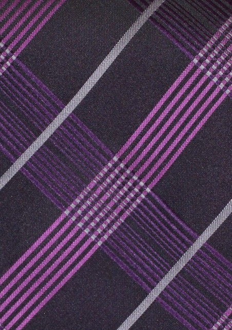 Modern Plaid Tie in Fuschia and Black