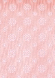 Pastel Peach Tie | Mens Necktie in Peach Cream with Floral Design
