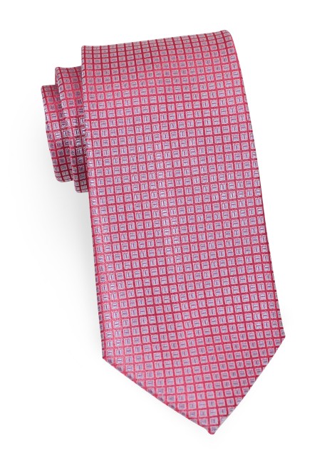 Sharp Tie in Cherry with Grid-Like Style
