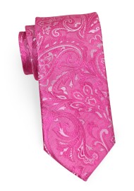 Dragon Fruit Color Paisley Neck Tie