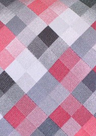 Modern Kids Tie in Red with Silver Checks