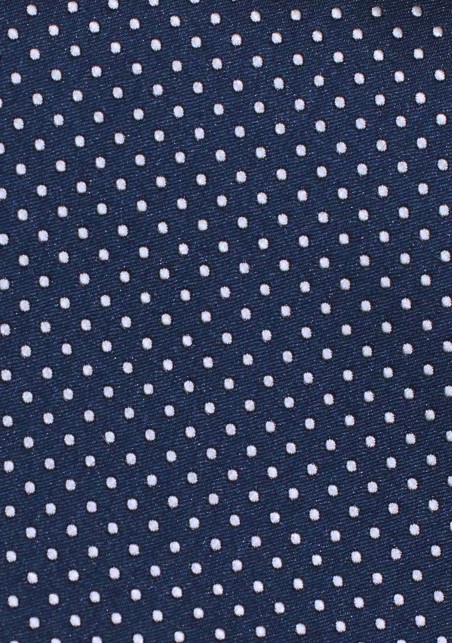 Midnight Blue Mens Tie With Small White Polka Dots