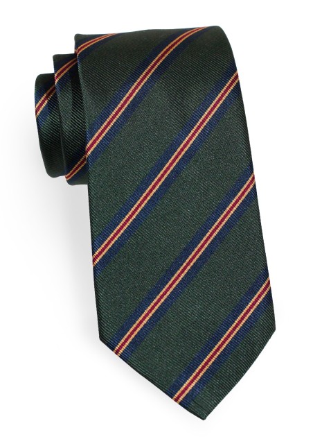 XL Sized Stripe Tie in Forest Green