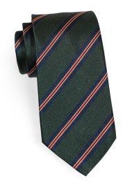 XL Sized Stripe Tie in Forest Green