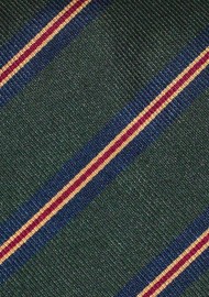 XL Sized Stripe Tie in Forest Green