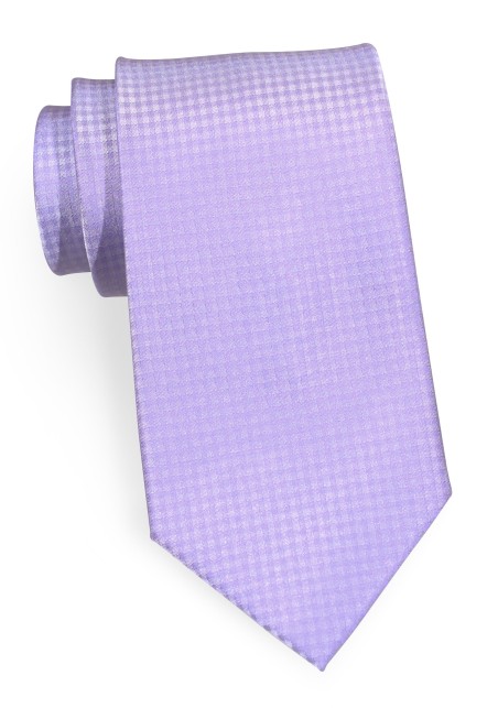 Checkered Pattern Lavender Mens Tie