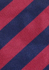 Classic Repp Stripes in Burgundy Red and Navy Blue