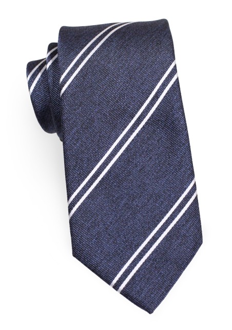 Steel Grey Repp Tie | Striped Mens Tie in Steel Grey