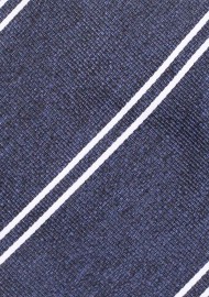Steel Grey Repp Tie | Striped Mens Tie in Steel Grey