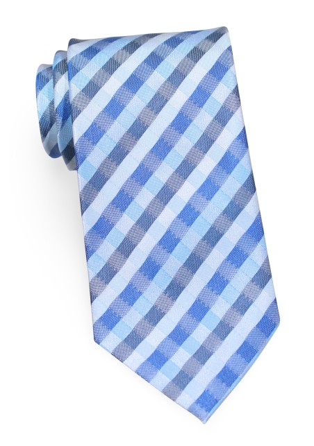 Designer Check Tie in Blues