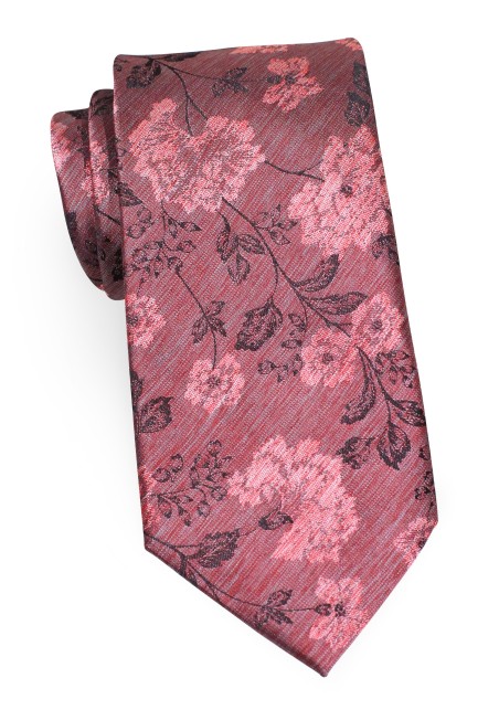 Faded Red Floral Tie | Woven Vintage Floral Tie in Retro Red