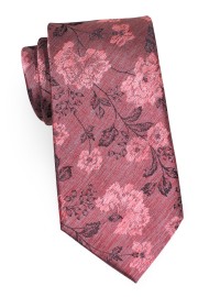 Faded Red Floral Tie | Woven Vintage Floral Tie in Retro Red