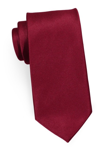 Burgundy Tie in XL | Extra Long Satin Necktie in Solid Burgundy