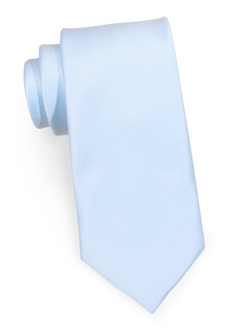 Ice Blue Mens Tie | Formal Solid Satin Tie in Ice Blue | Ice Blue Necktie