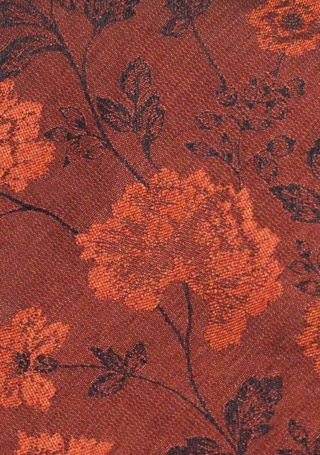 Rust Colored Tie | Rust Orange Mens Necktie | Floral Autumn Necktie in Rust