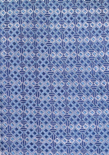 Geometric Check Tie in Grayed Blue