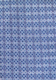 Geometric Check Tie in Grayed Blue