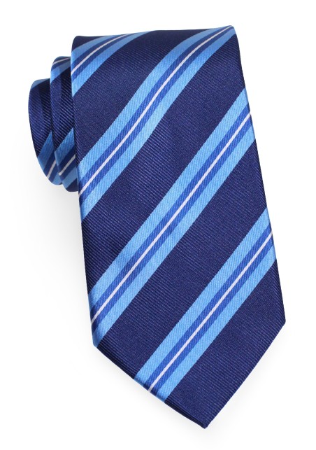 Royal Blue and Sky Blue Striped Tie
