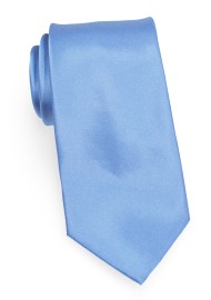 Solid Hydrangea Blue Tie Made in Long Length