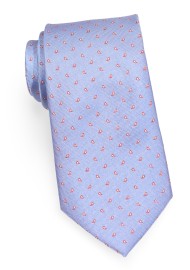 Tiny Paisley Weave Tie in Light Blue | Sky Blue Tie with Mini Paisleys in Orange