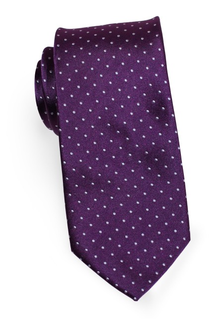 Grape Colored Ties | Polka Dot Necktie in Grape Purple