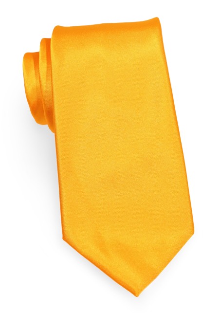 Marigold Tie Made for Kids | Boys Solid Color Necktie in Marigold