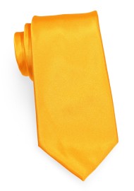 Marigold Tie Made for Kids | Boys Solid Color Necktie in Marigold