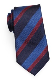 Grenadine Texture Striped Tie | Grenadine Stripe Tie in Navy and Cherry Red