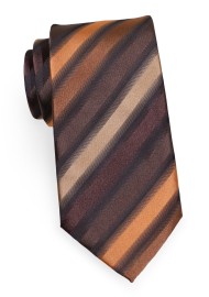 Striped Tie in Espresso, Copper, and Latte