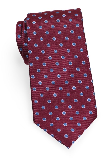 Tie in Merlot Red and Royal Blue