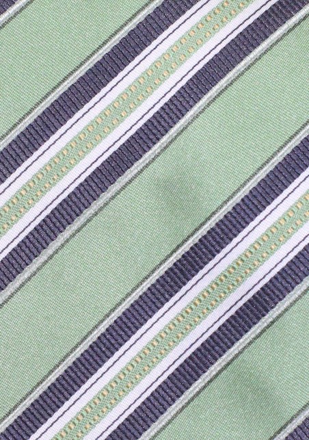 Striped Tie in Sage and Silver